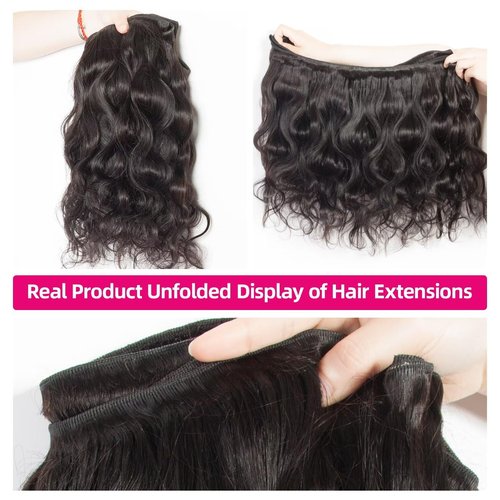 Lemoda Body Wave Virgin Human Hair Bundles 14 14 14 Inch Body Wave 100% Unprocessed Raw Human Hair Extensions Great Qanlity Hair Weave 3 Bundles Natural Black