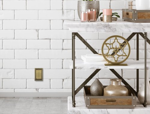 Henne Bery Sunken Pearls Heavy Duty Decorative Wall Plate Switch Plate Outlet Cover (Single Blank, 2 Pack, Antique Brass)