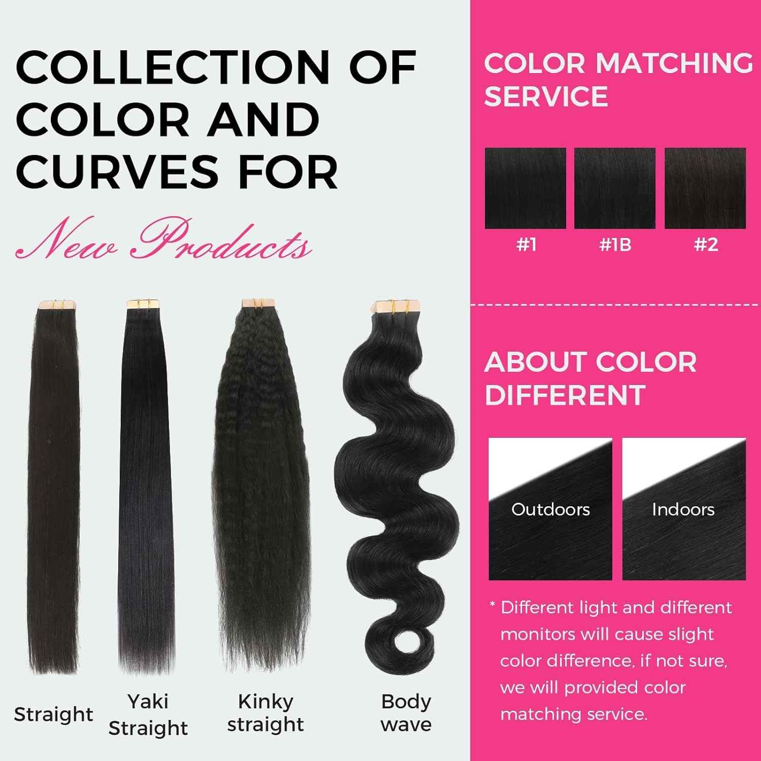 Lashey Tape in Hair Extensions Human Hair 40pcs 100g/pack 22 Inch Body Wave Natural Black Soft and Invisible Hair Extensions