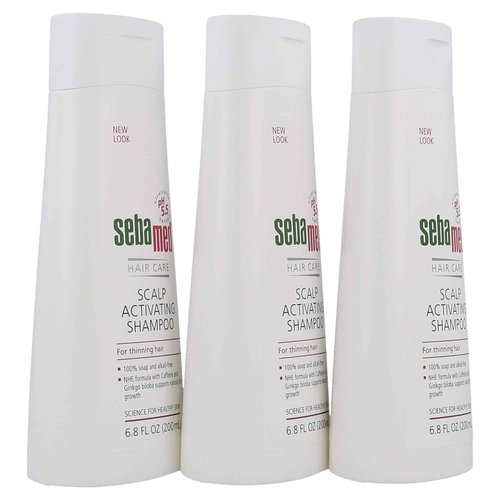 SEBAMED Anti Hair Loss Scalp Activating Shampoo for Thinning Hair Supports Natural Hair Growth Helps Fight Hair Loss Dermatologist Recommended (200 Milliliters) Pack of 3