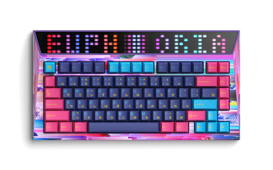 Angry miao CYBERBOARD Euphoria Wireless Custom Creamy Mechanical Keyboard, 81 Key Tri-Mode 2.4G Bluetooth Wireless Gaming PC Computer Keyboard, High-End RGB Gaming Accessories, Hotswappable Switch