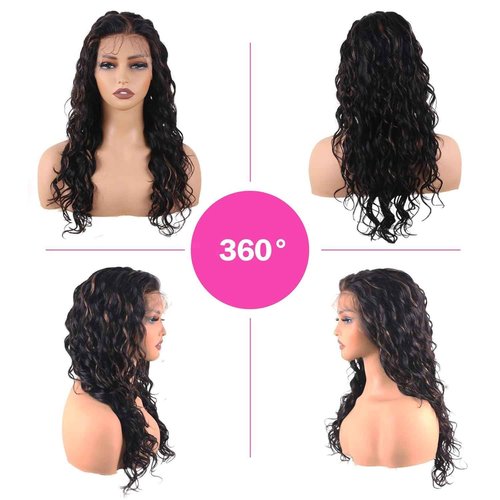 ManeMajesty 13x6 Lace Front Wigs Human Hair Balayage Highlight Ombre Body Wave Lace Front Wigs Human Hair Pre Plucked 180% Density HD Lace Glueless Wigs for Black Women 22 Inch FS1B/30