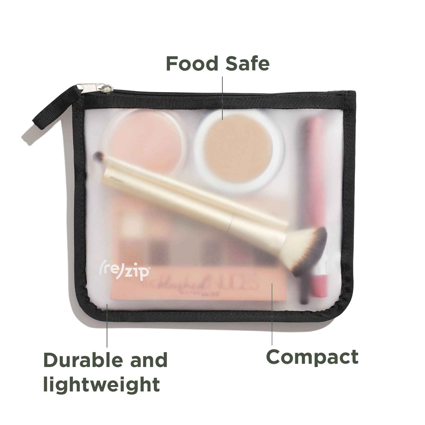 (re)zip Zippered Travel Organization Kit | 9-Piece Set Including Zippered Gallon, Medium, & Small Bags, and Carbiner Clip-On Bags | Compact & Lightweight for Snacks, Documents, Toiletries, & More