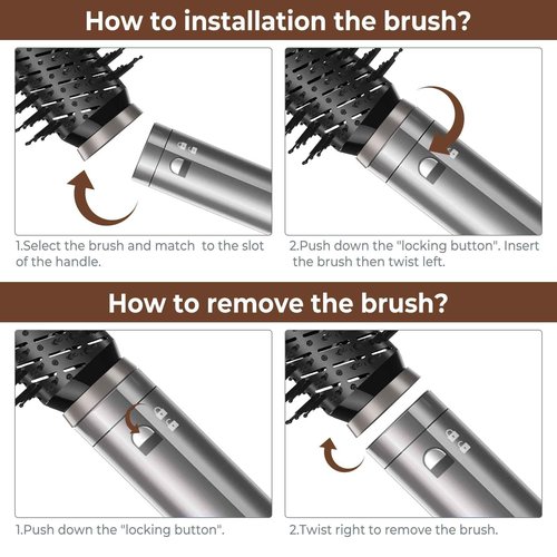 Hair Dryer Brush,Blow Dryer Brush with Attachments,110000 RPM Curly Twist 6 in 1 Air Style, Professional Ionic Hair Styling Tool, Left & Right Air Curler, Volumizer