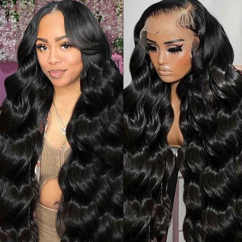 Redice Human Hair Wigs for Women - HD Transparent Lace Front Wigs, 200% Density, Glueless, Body Wave, Pre Plucked with Baby Hair, 26 Inch