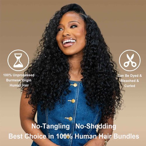 Burmese Curly Bundles Human Hair 16 18 20 Inch 100% Unprocessed Quick Weave 3c4a Deep Wave Bundles with Spiral Curly End Real Human Hair Extensions 12A Burmese Curly Human Hair Bundles Natural Black