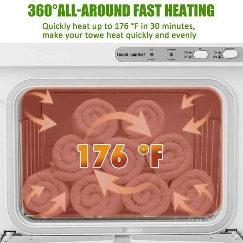 9TH SHOP Hot Towel Warmer, 8L Hot Towel Cabinet, 2-in-1 Quick Heating Towel Warmers Spa for Facials Spa Estheticians Massage Salon and Home