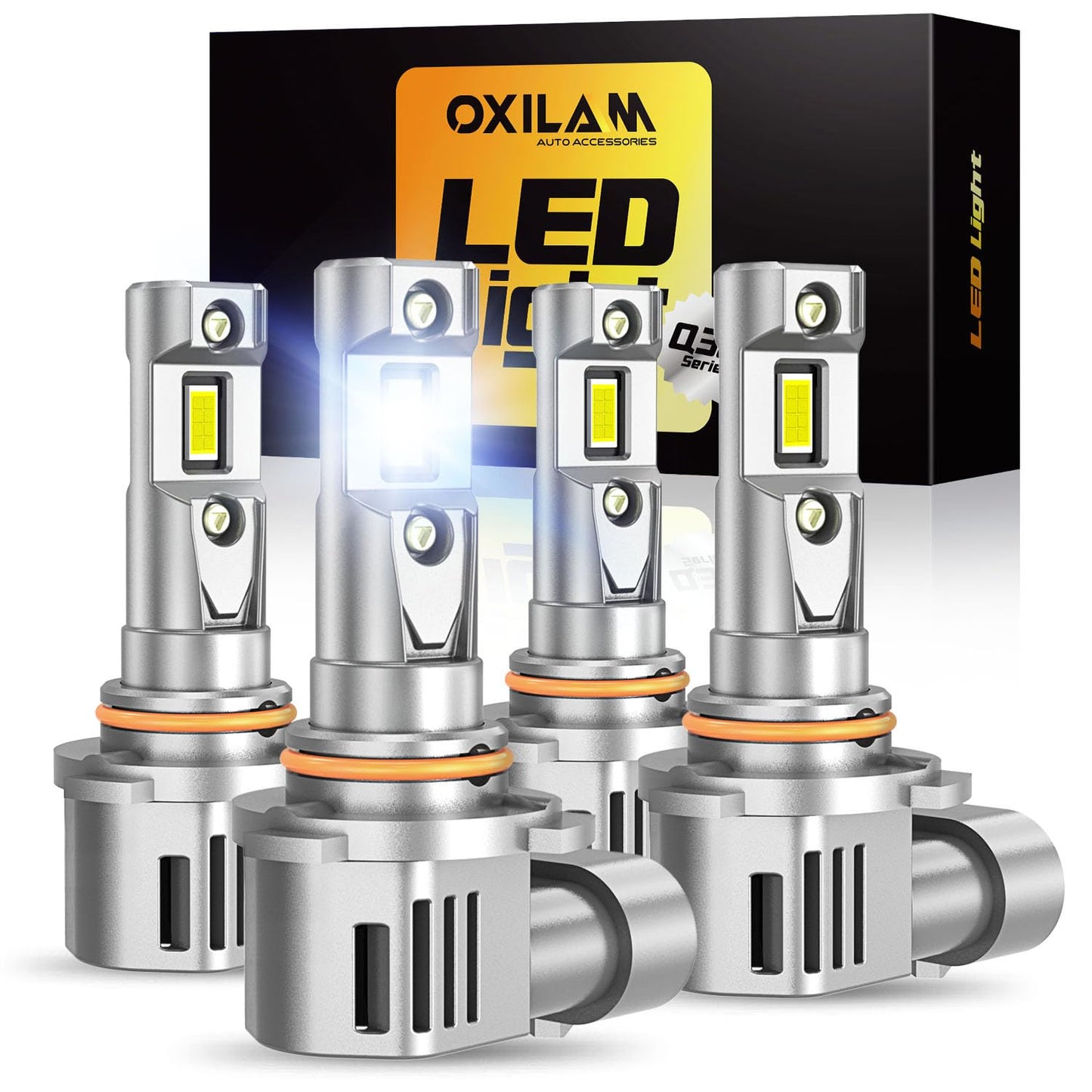 OXILAM 9005 9006 LED Bulb Combo HB-3 HB-4 Bulbs, 80000LM 900% Ultra-Bright, 5 Min Quick Install, 20 Years Lifespan, No Flicker, Plug and Play, Pack of 4