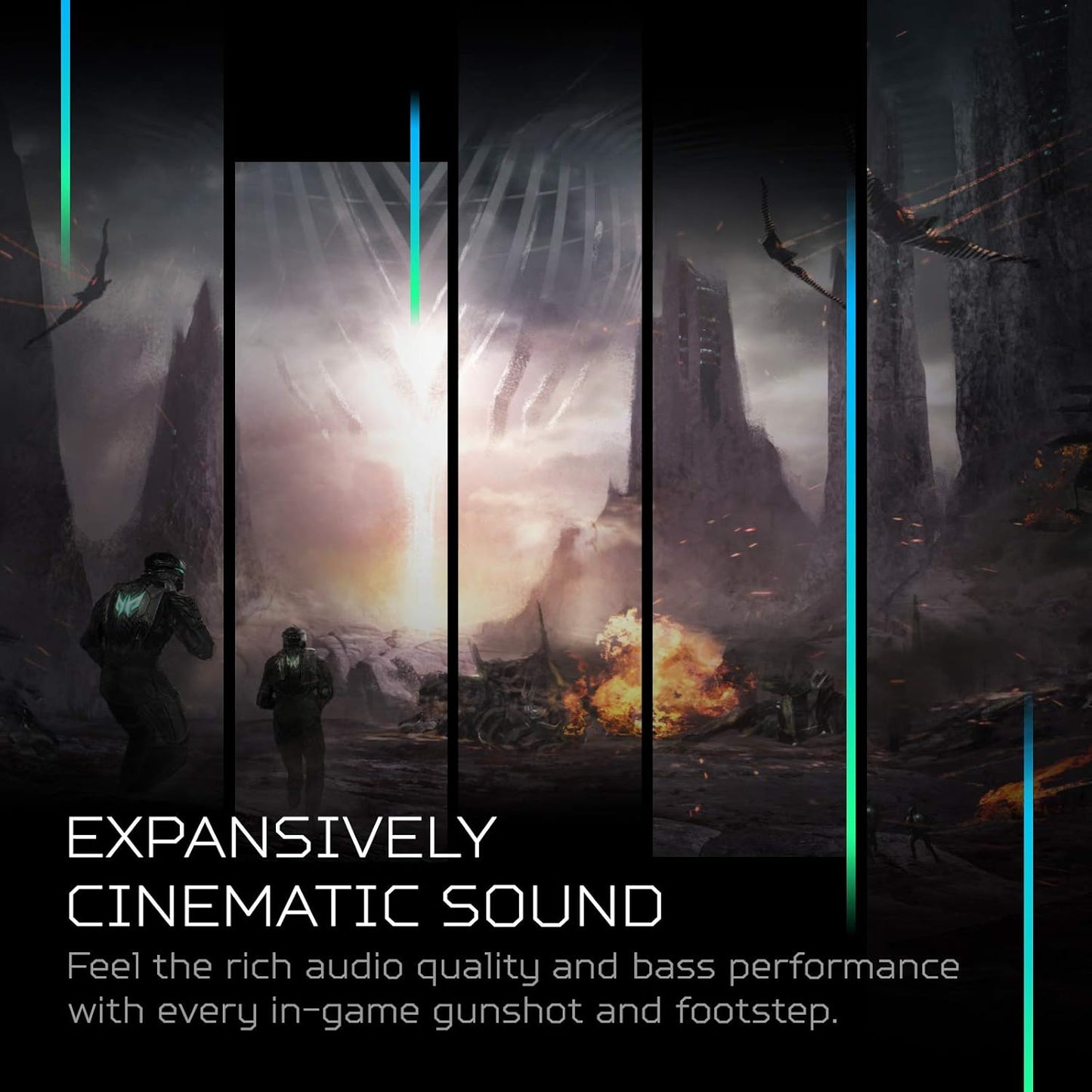 Acer Nitro Gaming Headset II: 50mm Drivers | Retractable Omni-Directional Noise-Canceling Microphone with On-Cable Controls | Over-Ear Design with RGB Lights, (Pack of 1)