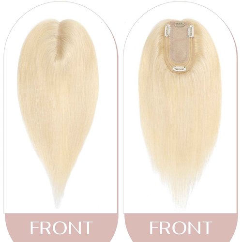 SEGO Pro Hair Toppers for Women Real Human Hair with No Bangs Toppers Hairpieces for Women Increase Volume 613 Light Gold,12 Inch
