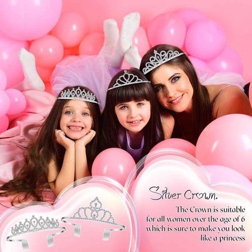 Riceshoot 50 Pcs Tiaras Crowns Bulk for Women Crystal Princess Tiara Queen Rhinestone Crown with Comb Bridal Wedding Headband for Women Prom Birthday Party Hair Accessory(Silver,Classic Style)