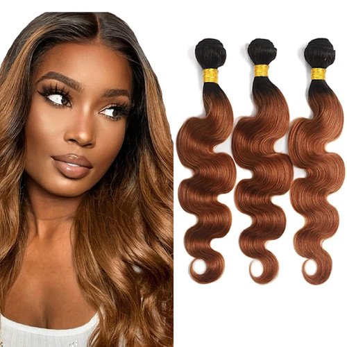 Fabimiya Bundles Human Hair 24 26 28 Inch Body Wave Omber Chocolate Brown 30 Human Hair Bundles 12A Unprocessed Brazilian Virgin Hair Quick Weave Bundles for Black Women