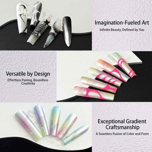 FAVAI Airbrush Gel Nail Polish,12 Chrome Color, Polish Air Gel Set, Metallic Shades, Iridescent, No Dilution,Acetone-Free,French Manicure,Ombre Nail Art