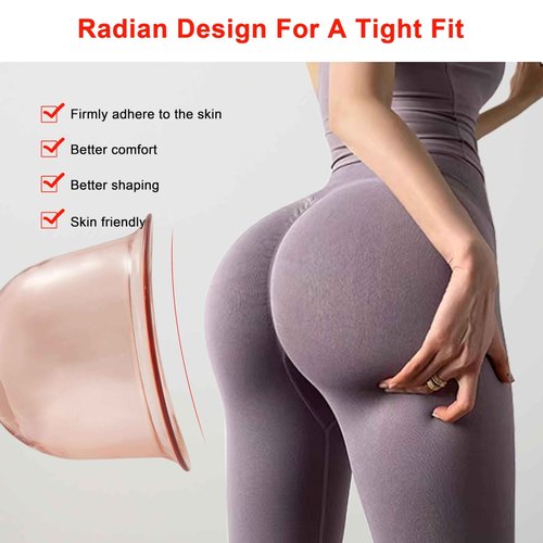 Elitzia Vacuum Cups for Butt Lifting 3000ML/101Fl.oz Vacuum Cupping Machine Accessories Extra-Large Buttocks 9.05inch bottom diameter 6.69inch height 1 Pair ETHX005 (Peach)