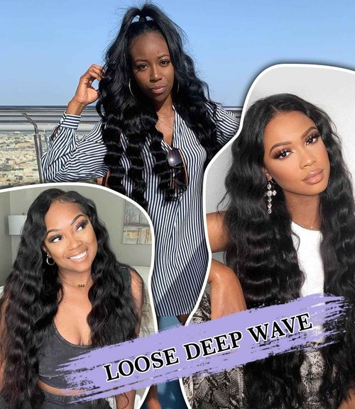 FASHION PLUS Raw Human Hair Bundles Loose Wave 22 Inch Loose Deep Wave Bundles Human Hair Real Raw Hair Thick and Soft, Triple Lifespan 1 Bundle