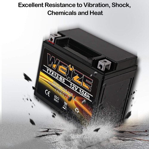 Weize YTX12-BS Motorcycle Battery High Performance - Maintenance Free - Sealed YTX12 BS AGM Rechargeable ATV Batteries compatible with Honda Kawasaki Suzuki