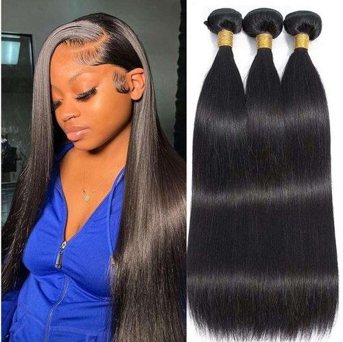 Condescension Brazilian Human Hair Bundles 20 22 24 Inch Straight 3 Bundles Human Hair 100% Unprocessed Remy Brazilian Virgin Weave Hair Natural Black for Women