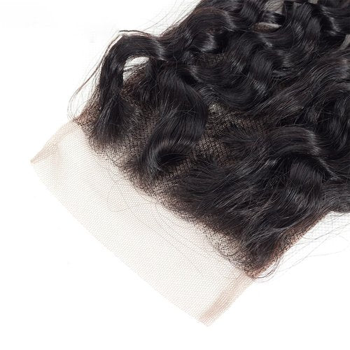 Brazilian Water Wave 5x5 Lace Closure 100% Unprocessed Human Virgin Hair Natural Wave Closure Pre-Plucked Hairline Wet And Wavy Curly Closure With Baby Hair (20inch, 5x5 water wave closure)