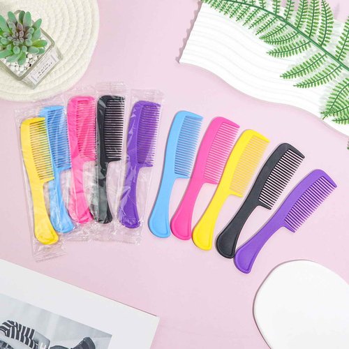 500pcs Combs In Bulk Individually Wrapped, Colorful Hair Combs, Bulk Combs For Homeless Individually Wrapped For Women,Kids,Hotel,Airbnb,Shelter,Homeless(black,yellow,pink,blue,purple)