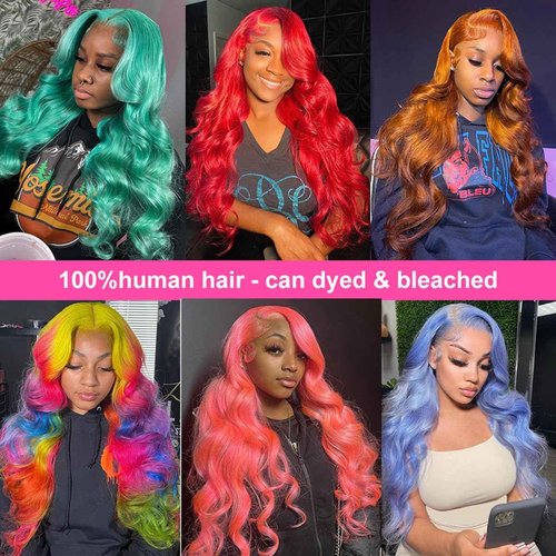 SIYUSI Blonde Wig Human Hair 22 Inch Body Wave Lace Frontal Wig 180% Density 13X4 HD Transparent Pre-Plucked with Baby Hair