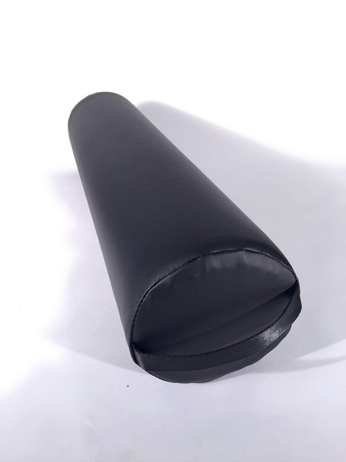 Full Round Massage Bolster Pillow by NRG - 6" W x 26" L Positioning Cushion Bolsters for Massage/Spa Tables with Carrying Strap - Durable PVC Free Vinyl Upholstery - CFC Free Foam - Color: Black