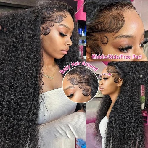 Zhengshuo 13x6 Deep Wave Lace Front Wigs Human Hair 200% Density Human Hair Wig Pre Plucked 13x6 HD Transparent Lace Front Wigs for Women 18 Inch