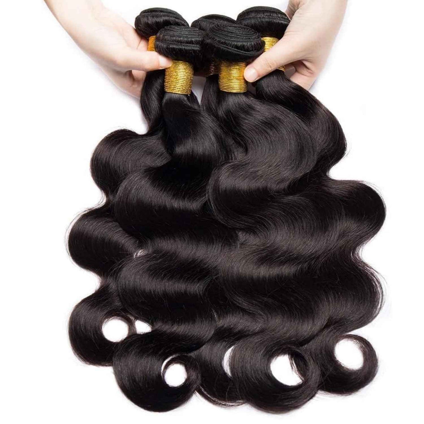 12A Human Hair Bundles 14 16 18 Inch Body Wave Bundles Human Hair Unprocessed Brazilian Virgin Hair 3 Bundles Weave Extensions Real Human Hair Natural Black Color Bundle