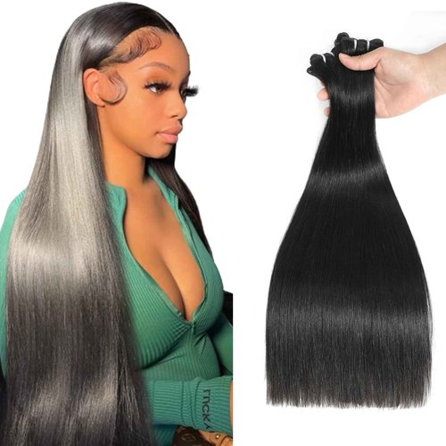 HEPAEA Raw Human Hair Bundles 22 Inch Natural Colors 15A Cambodian Virgin Hair 100% Unprocessed Straight Hair(22 Inch Pack of 2)