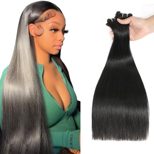 HEPAEA Raw Human Hair Bundles 18 Inch Natural Colors 15A Cambodian Virgin Hair 100% Unprocessed Straight Hair(18 Inch Pack of 2)