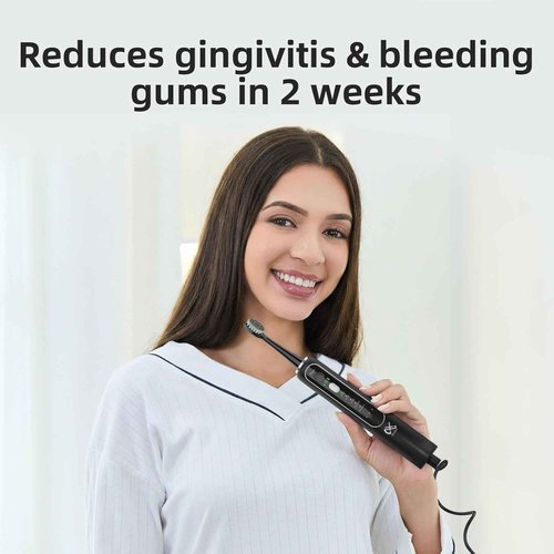 Alfelix Professional Flossing Electric Toothbrush with Water Flosser, 2 in 1 Toothbrush and Water Flosser Combo, Sonic Electric Toothbrush Cordless Flossing Brush (Black)