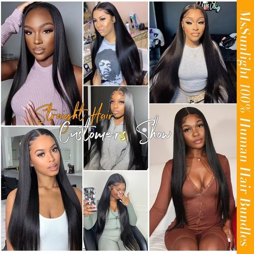 15A RAW Virgin Human Hair Bundle 100% Unprocessed Brazilian Straight Human Hair Extensions Weave Bundles NO.1 Quality One Direction Cuticles Raw Hair Extension Can Be Dyed Bleached Thick Ends 24 Inch