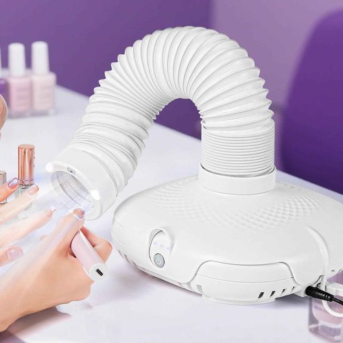 Nail Dust Collector Tech Professional: LED Light Flexible Tube 650PA Powerful Suction - Nail Dust Vacuum Machine 3 Adjustable Speeds Ultra-Quiet for Manicure Pedicure Model Craft Sanding