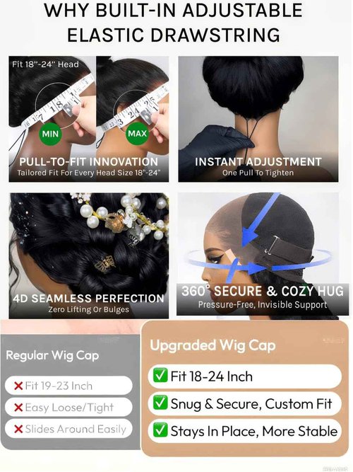 UNICE Yaki Straight 13x4 Lace Front Wigs Human Hair with Drawstring Pre Everything Glueless Frontal Human Hair Wig Pre Plucked Pre Cut Bleached Knots Chestnut Brown ombre Color 150% Density 10 inch