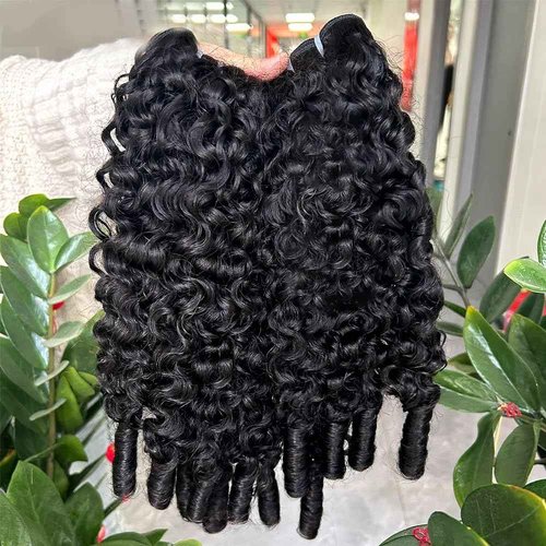 PerisModa 15A Raw Burmese Curly Bundles 100% Human Hair Bundles Pix Curly Bundles Unprocessed Human Hair Extensions 24 Inches 1PC 100% Unprocessed Virgin Water Wave Hair For Women Natural Black