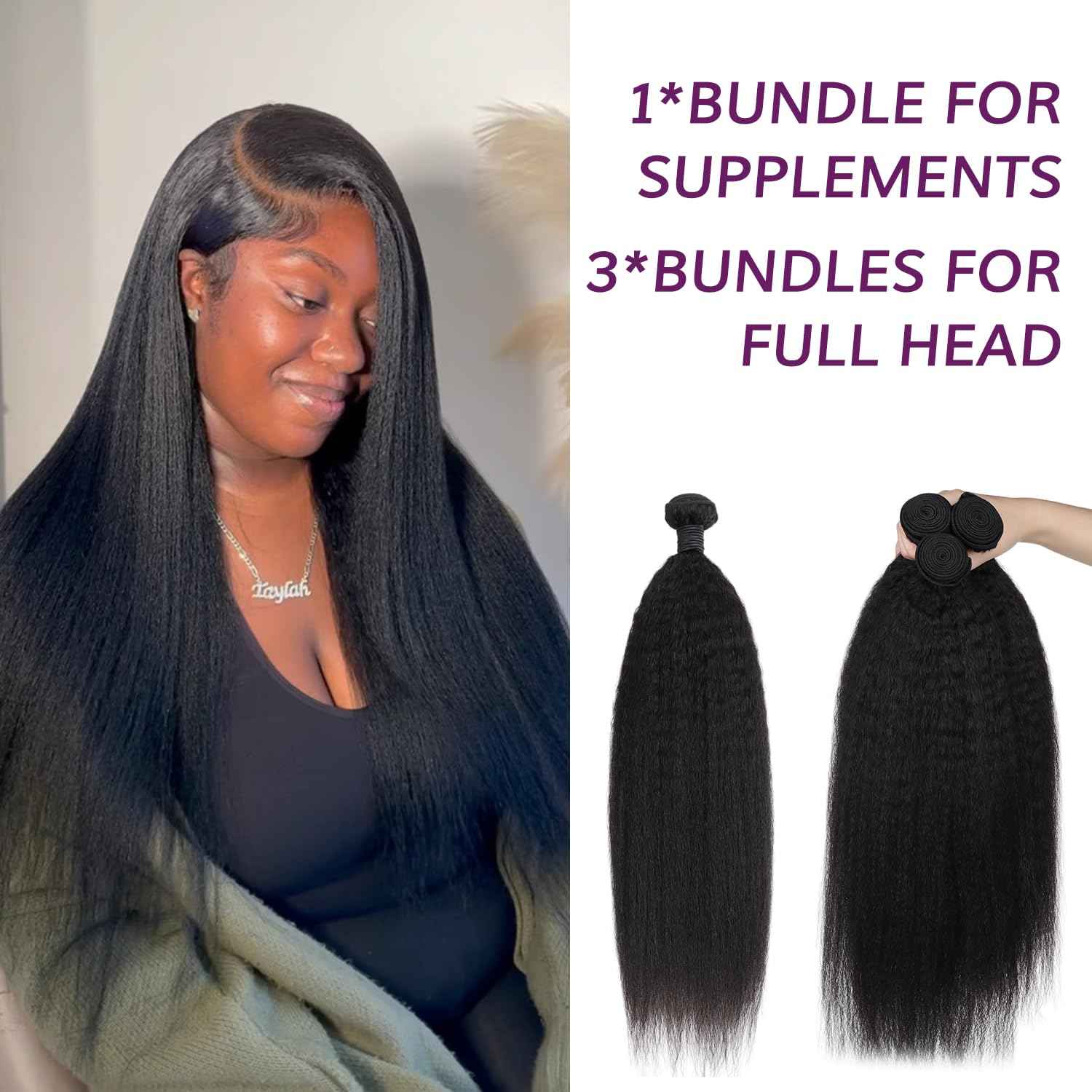 IDN BEAUTY 15A Cambodian Raw Human Hair Bundles Natural Black Weave Bundles Unprocessed Raw Hair Bundles Double Weft Full-Length Strands Full Thick Ends KS YK Human Hair 22 Inch