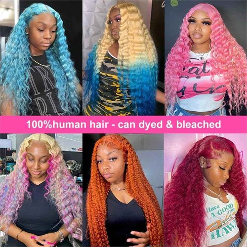 MYDIVA 613 Deep Wave Wig Human Hair 13x6 Blonde Lace Front Wigs Human Hair 180% Density 613 HD Lace Frontal Wig for Women Blonde Glueless Wigs Human Hair Pre Plucked with Baby Hair 20 inch