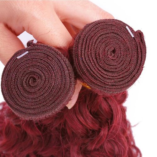 Dark Burgundy Bundles Human Hair 99J Deep Wave 3 Bundles 22 22 22 inch Vinmdonm 8A Brazilian Virgin Hair Extensions Red Bundle