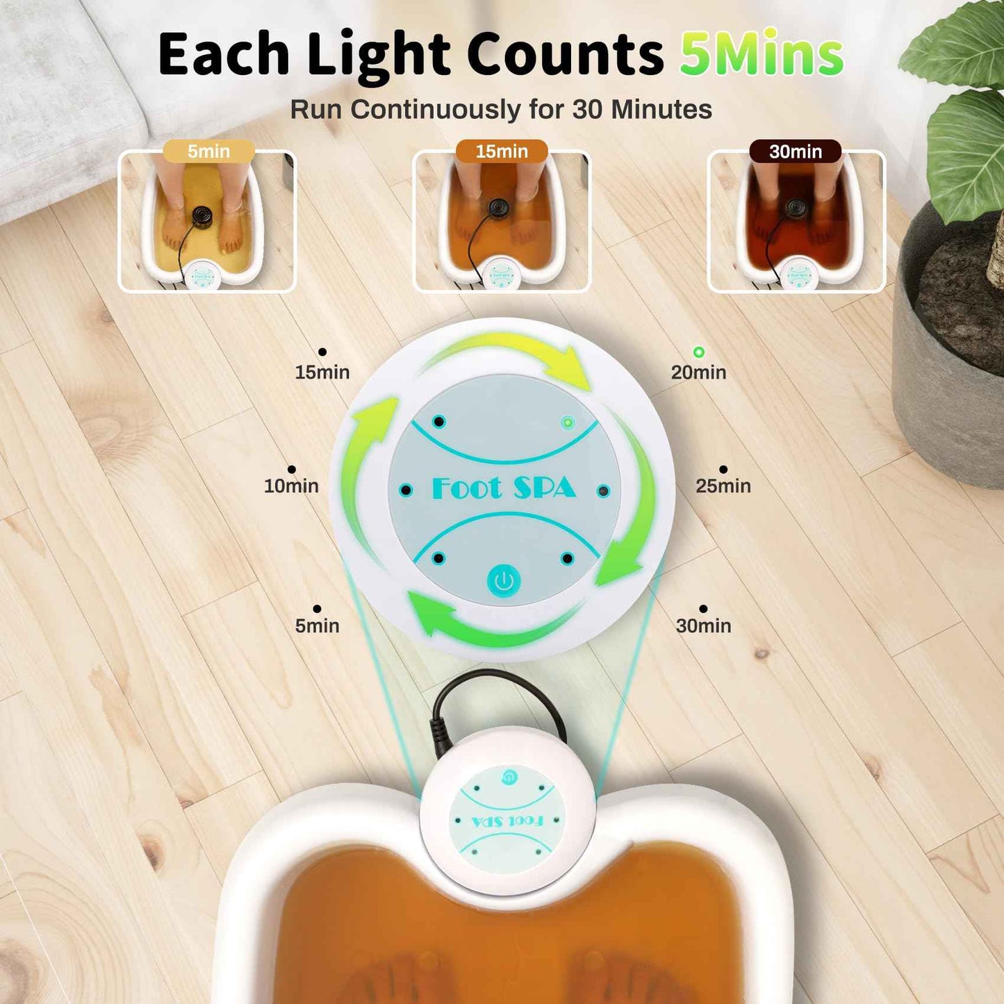 Ionic Foot Bath Detox Machine, Ionic Foot Spa Detox 30 Min at Home with 2 Ion Arrays, Aroma Salt Gift - Easy 1-Button Operation