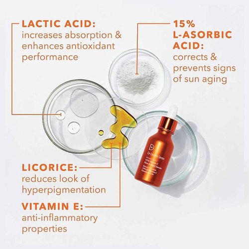 Dr Dennis Gross Vitamin C Lactic 15% Firm & Brighten Serum: Visibly Improve Signs of Aging, 1 oz