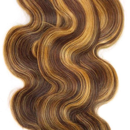 P4/27 Highlight Brown Bundles Body Wave Bundles Human Hair 30 32 34 Inch Unprocessed Brazilian Virgin Weave Hairs Blonde 3 Bundle 50 Gram Per Bundle Human Hair Extensions