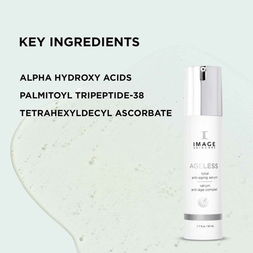 IMAGE Skincare, AGELESS Total Serum, AHA Anti-Aging Face Serum with Peptides to Firm, Hydrate, Smooth Wrinkles and Even Tone, 1.7 fl oz