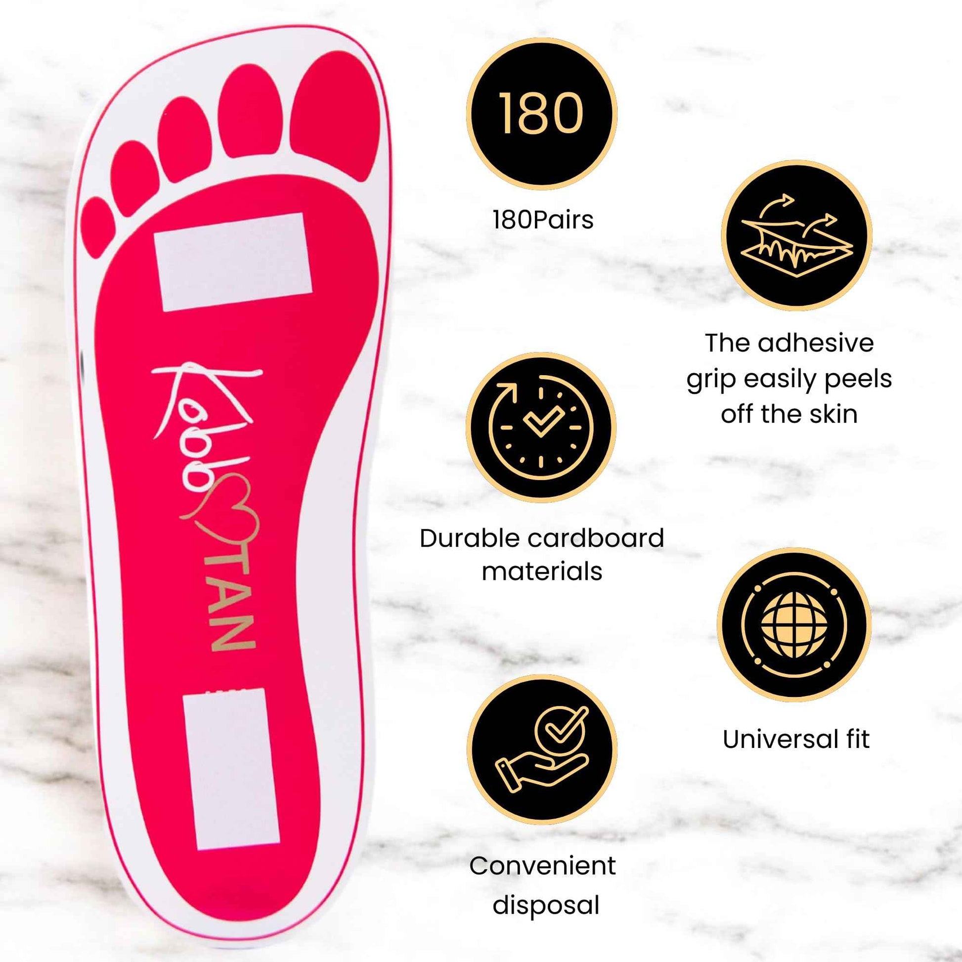 180 Pairs(360feets)Spray Tan Feet Pads Disposable & Economic Pink Feet pads for Spray tanning,Use in Tanning booth,Sunless Tanning at Home or Beauty Salon-Non Slip-Comfortable-Hygienic-Ultra Bronzing