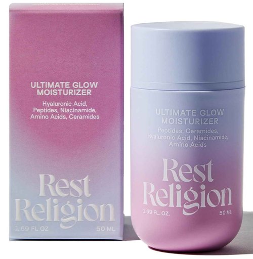 Rest Religion Ultimate Glow Moisturizer with Peptides, Ceramides, Hyaluronic Acid, & Niacinamide, Face Moisturizer for Dry, Stressed & Dull Skin