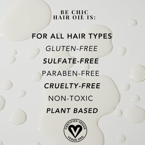 BE CHIC Hair Oil by Becker Chicaiza – Certified Vegan, Lightweight, Frizz Control, Shine Enhancing Hair Oil for All Hair Types, Leaves Hair Feeling Nourished and Soft 2 fl oz