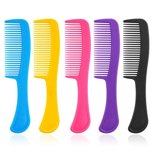 500pcs Combs In Bulk Individually Wrapped, Colorful Hair Combs, Bulk Combs For Homeless Individually Wrapped For Women,Kids,Hotel,Airbnb,Shelter,Homeless(black,yellow,pink,blue,purple)