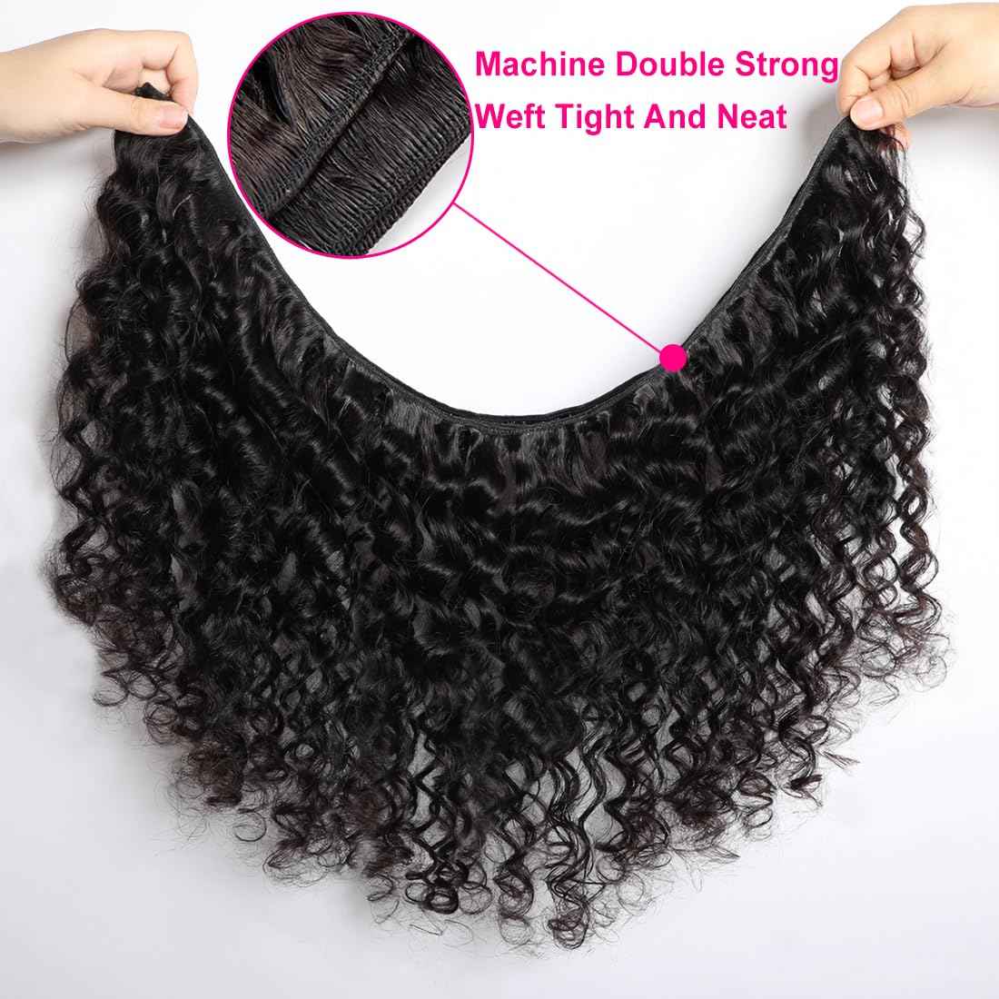 15A Burmese Deep Wave Bundles Human Hair 20 Inch 1 Bundle Tangle Free Unprocessed Brazilian Virgin Hair Weft with Spiral Curly End for Women Deep Wave Human Hair Weft Extensions