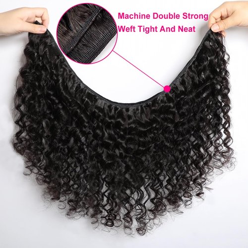 15A Burmese Deep Wave Bundles Human Hair 24 Inch 1 Bundle Tangle Free Unprocessed Brazilian Virgin Hair Weft with Spiral Curly End for Women Deep Wave Human Hair Weft Extensions