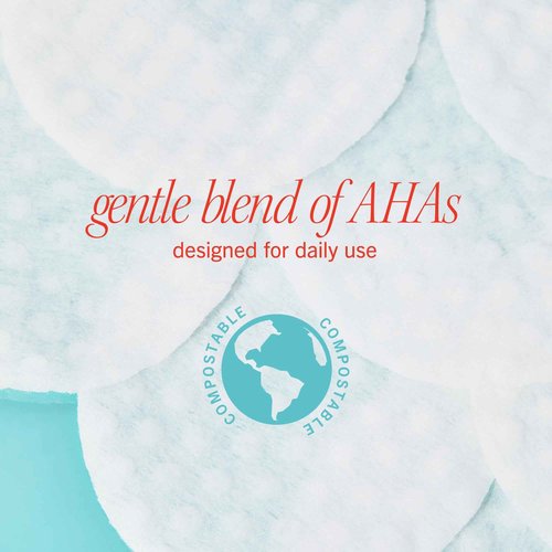 First Aid Beauty - Facial Radiance Pads with Glycolic & Lactic Acids, Daily Exfoliating Pads with AHA, Visibly Smaller Pores, Help Tone & Brighten Skin, One-Step Makeup Prep, Compostable, 60, 2ct