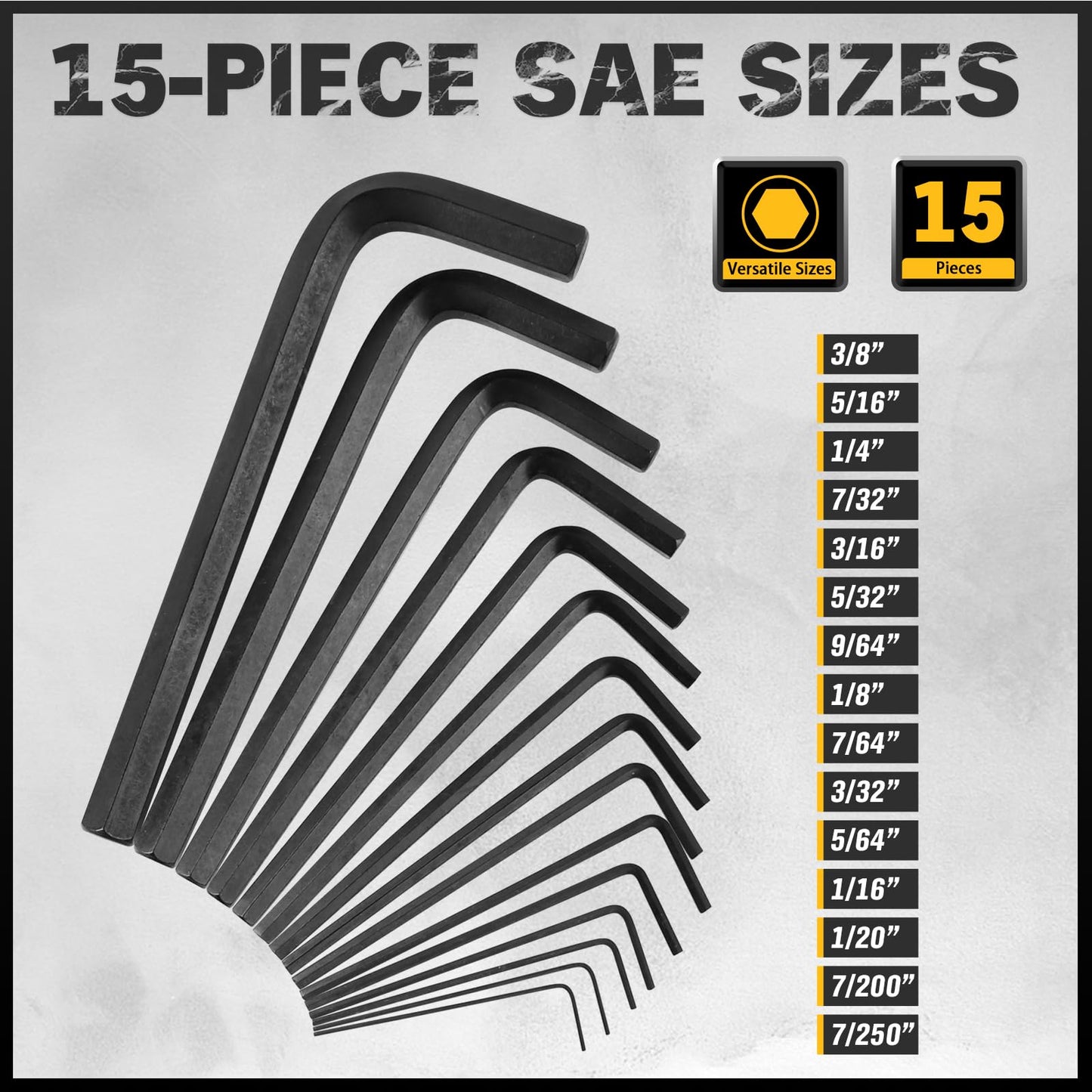 31-Piece Hex Key Set - Allen Wrench Set, SAE and Metric Allen Keys MM(0.7mm-10mm) SAE(0.028"-3/8) Heat-Treated, Torque Handle, High Leverage, Long & Short Keys, Easy Organization