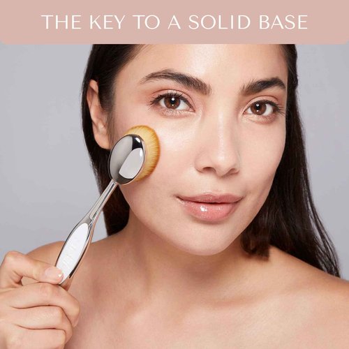 Artis Elite Oval 7 Blonde Fibre Brush – Professional Dense Makeup Applicator for Foundation, Creams, Powders, BB cream, SPF and Contour, Airbrush finish, Color Rose Gold